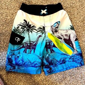 OP Swim Trunks sz 4/5 XS dinosaur surf